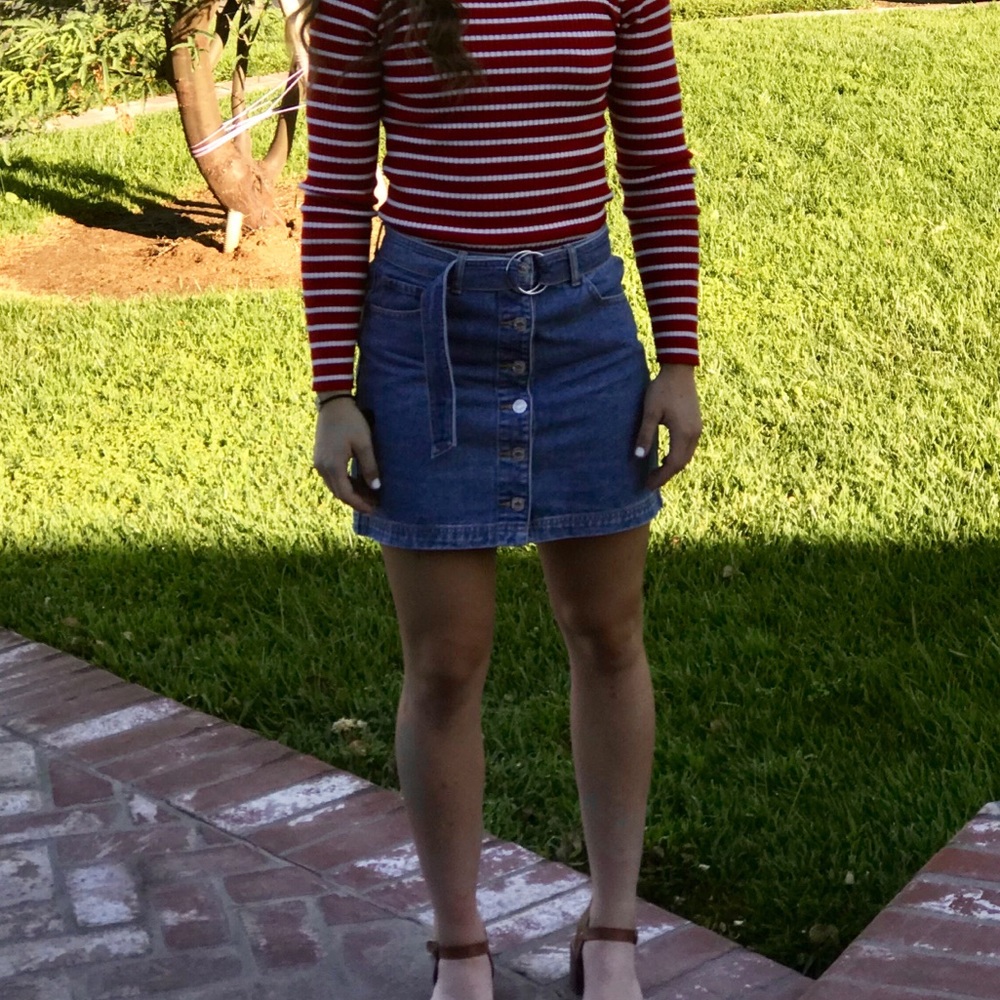 Forever 21 Jean button down skirt